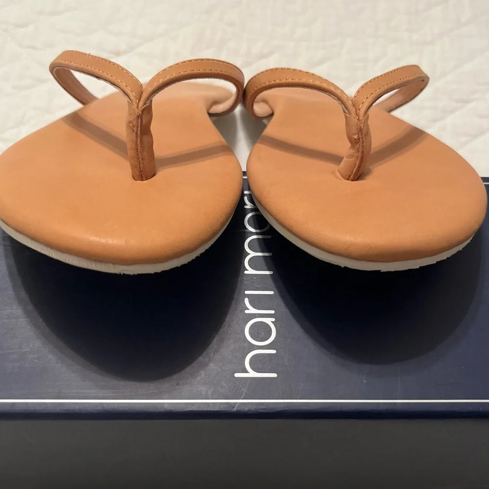 Hari Mari Women’s “Mari” Tan Leather Flip Flops Sandals Size 8 *New In Box* - Picture 12 of 14